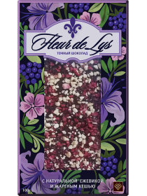 Шоколад темный "Fleur de Lys"с ежевикой и кешью 100 г